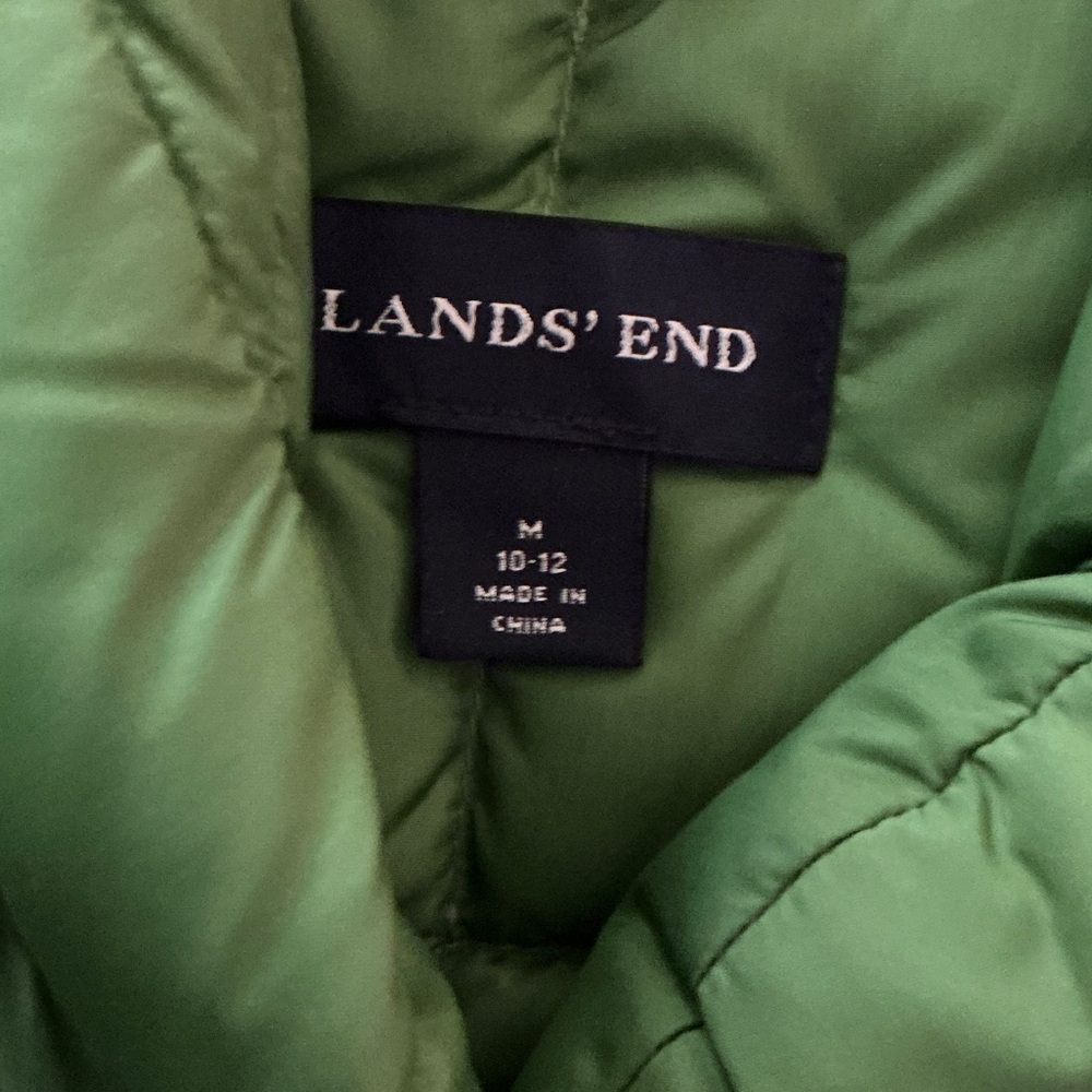 Lands' End Green Puffer Vest - Picture 2 of 2